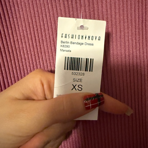 Fashion Nova Mauve Ribbed Midi Dress - Picture 3 of 3